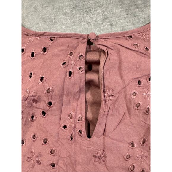 Torrid Mini Challis Eyelet Dress Women’s Size 4X Plus Rose Taupe Bell Sleeve NEW - Picture 14 of 16